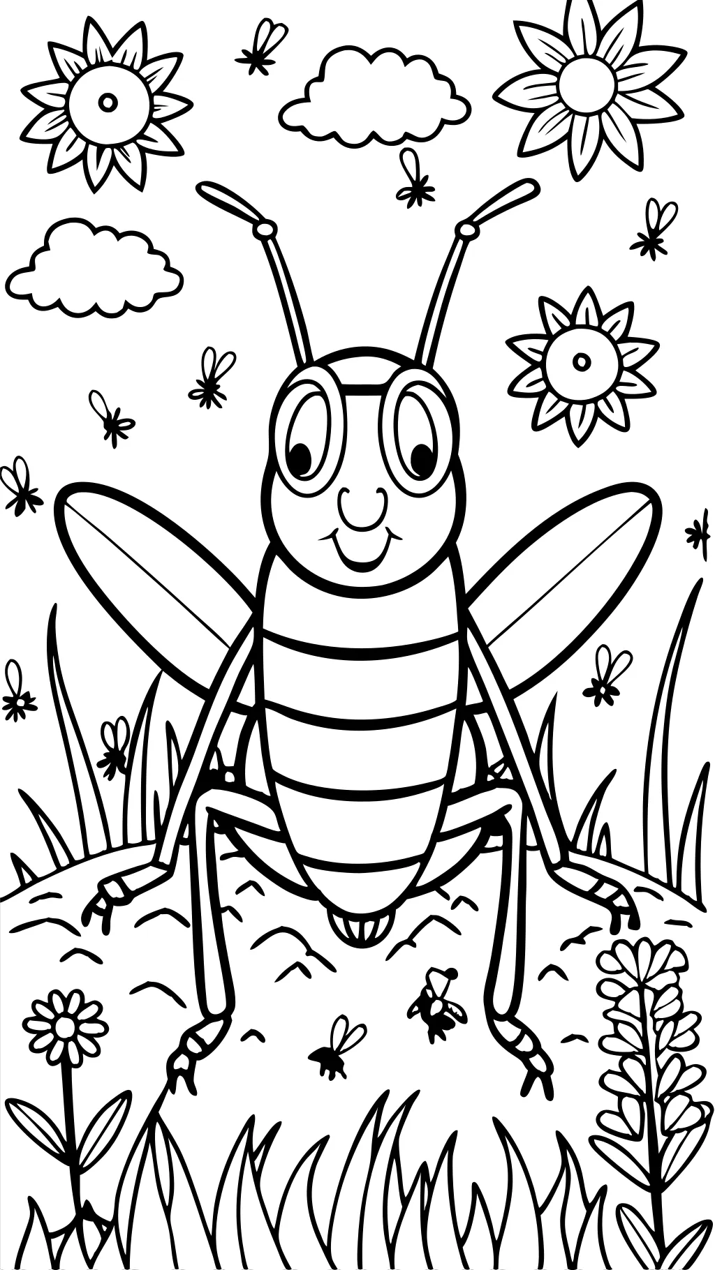 grasshopper coloring pages